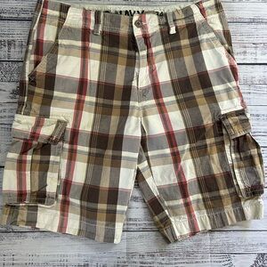 ☀️Old Navy Brown and Red Plaid Cargo Shorts